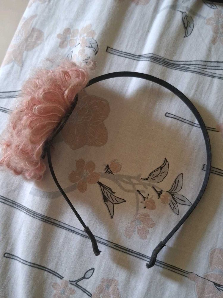 Cute Pink Fuzzy Headband