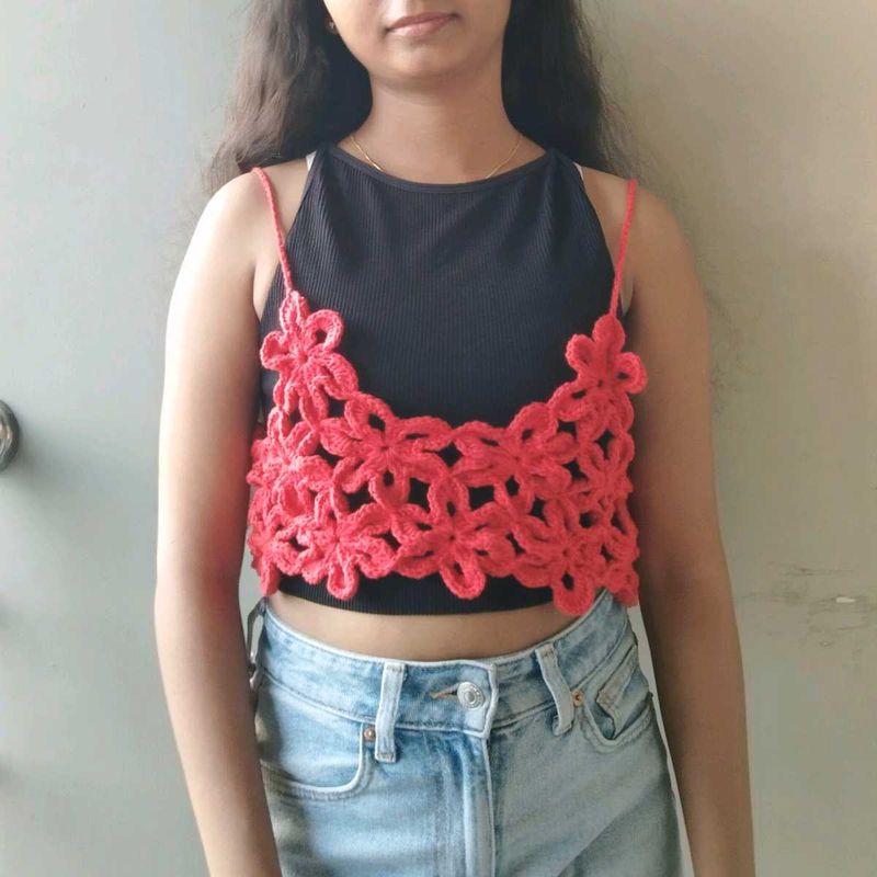 Floral Crochet Crop Top