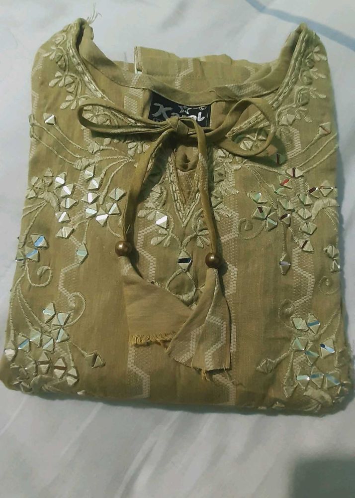 Embroidered Kurti with Mirror Work