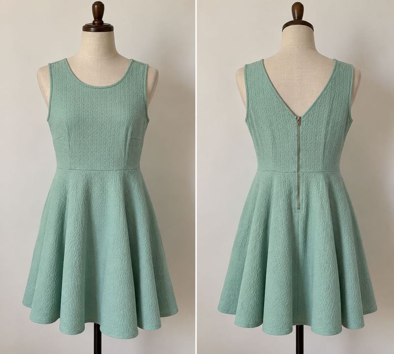 Mint Textured Fit &amp; Flare Dress