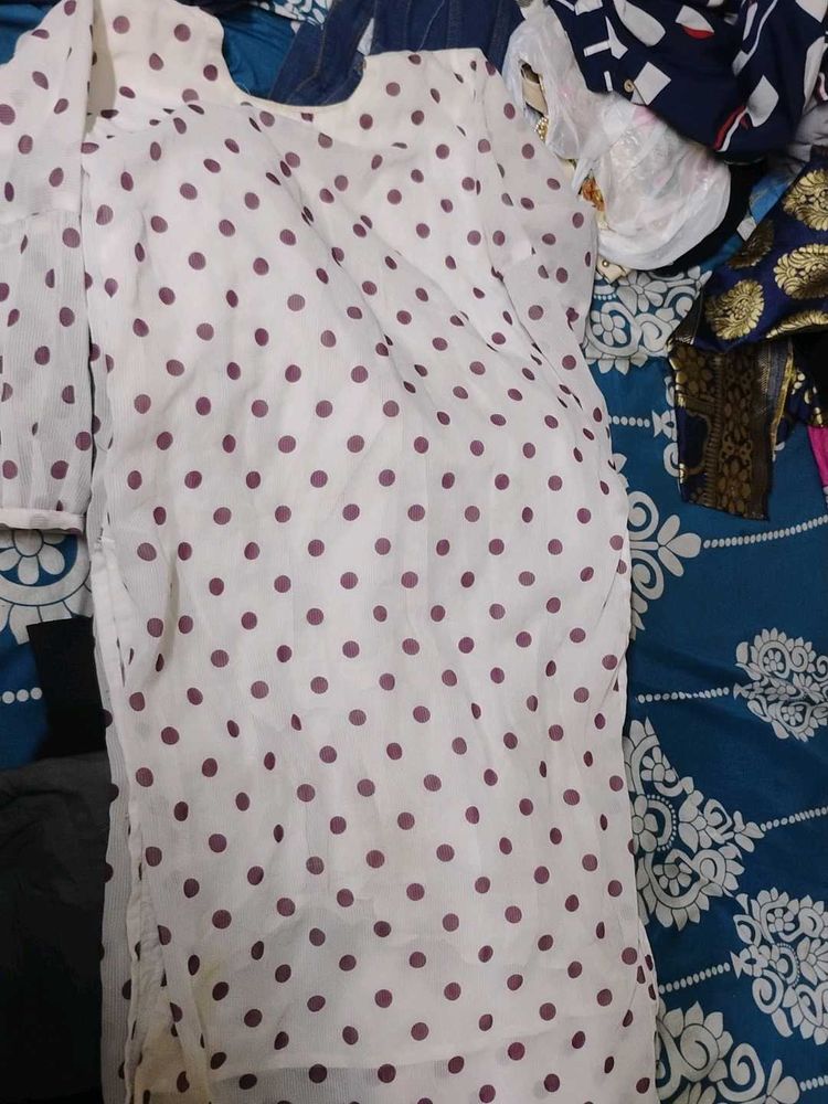 White Polka Dot Kurta