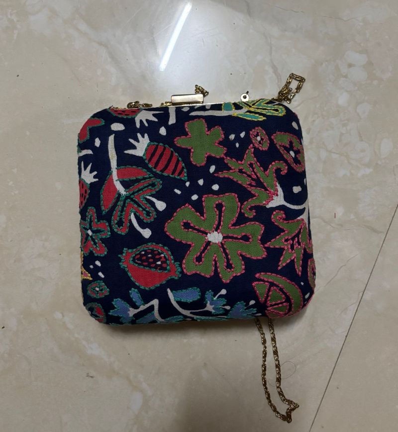 Colorful Floral Clutch Bag
