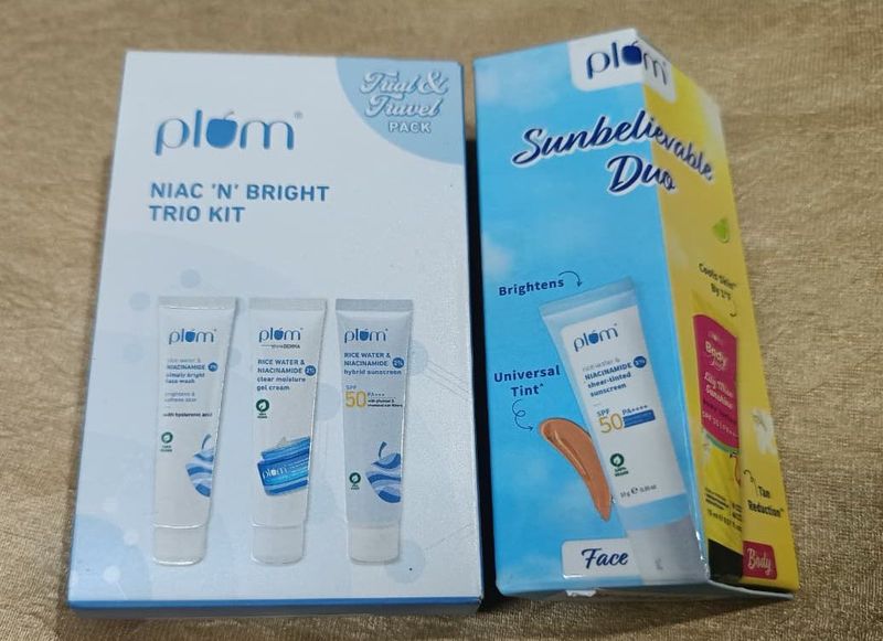 Plum Niacinamide Skincare Trio &amp; Sunscreen pack🌷