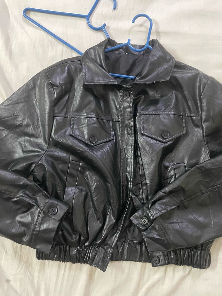Black Faux Leather Jacket