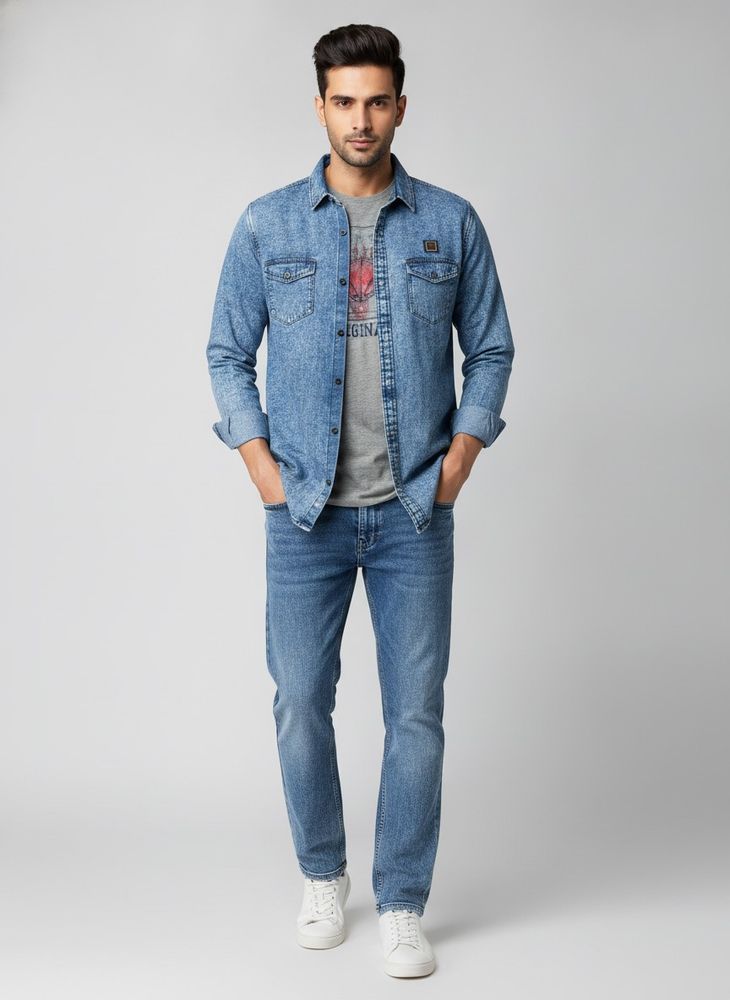 Men's Denim Shirt and Jeans Set