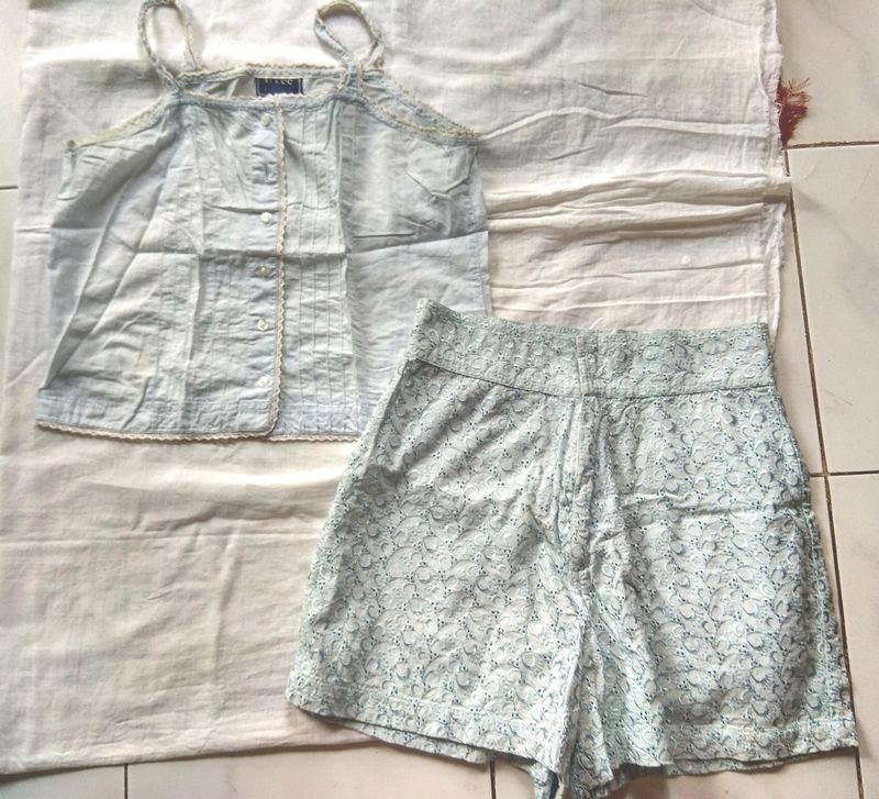 Baby Blue Heavy Hakona Shorts Co-ord Set
