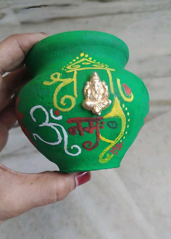 Hand-Painted Ganesha Pot