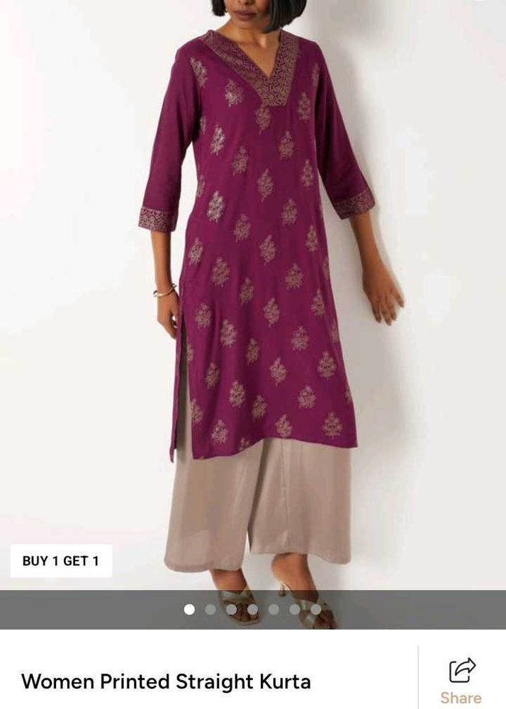 Beautiful Printed Purple Kurta