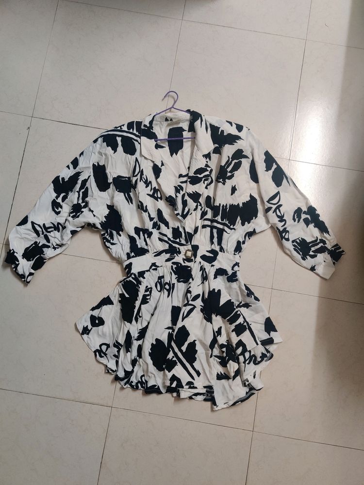 Flared Dress/Top With Shoulder Pads
