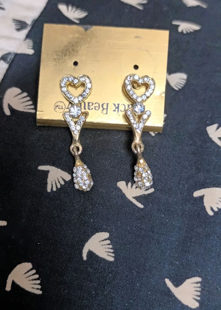 Heart shape golden earring