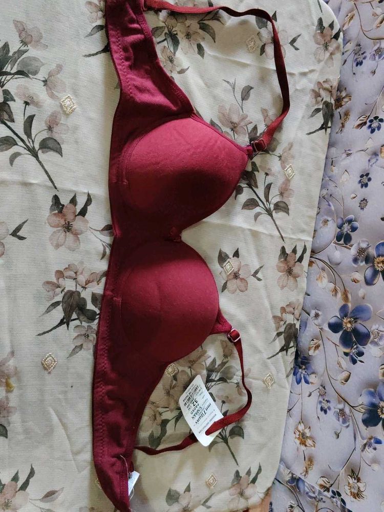 Maroon Padded Bra with Tags