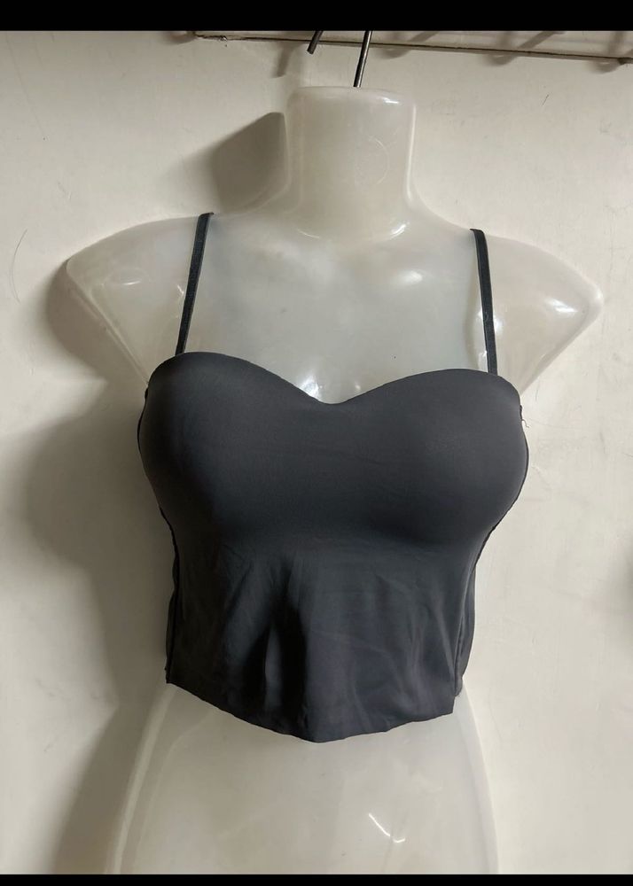 Stylish Dark Grey Bandeau Top