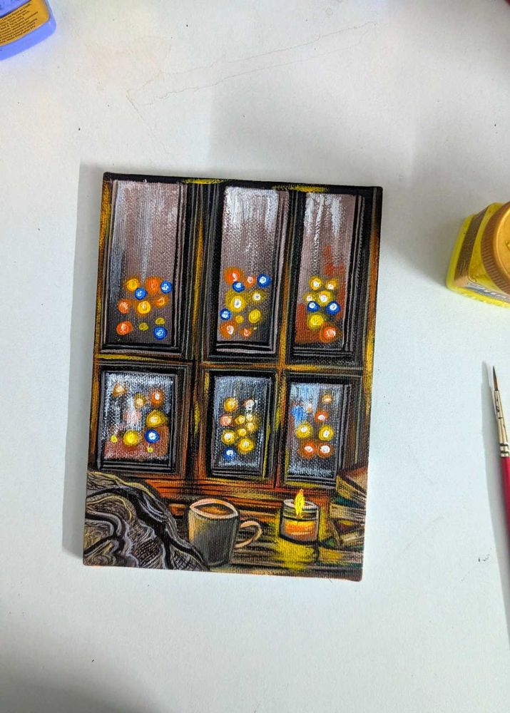 Mini Cozy Window Scene Painting