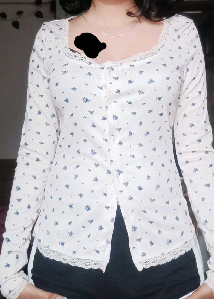 Floral Print Button-Up Top