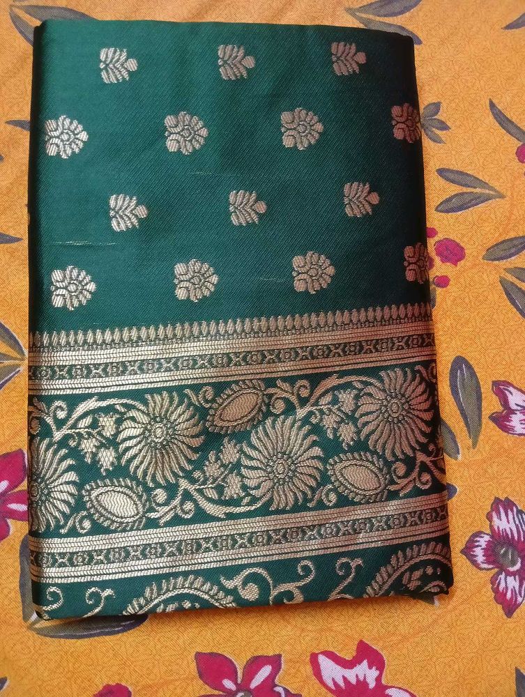 Elegant Green Banarasi Silk Saree