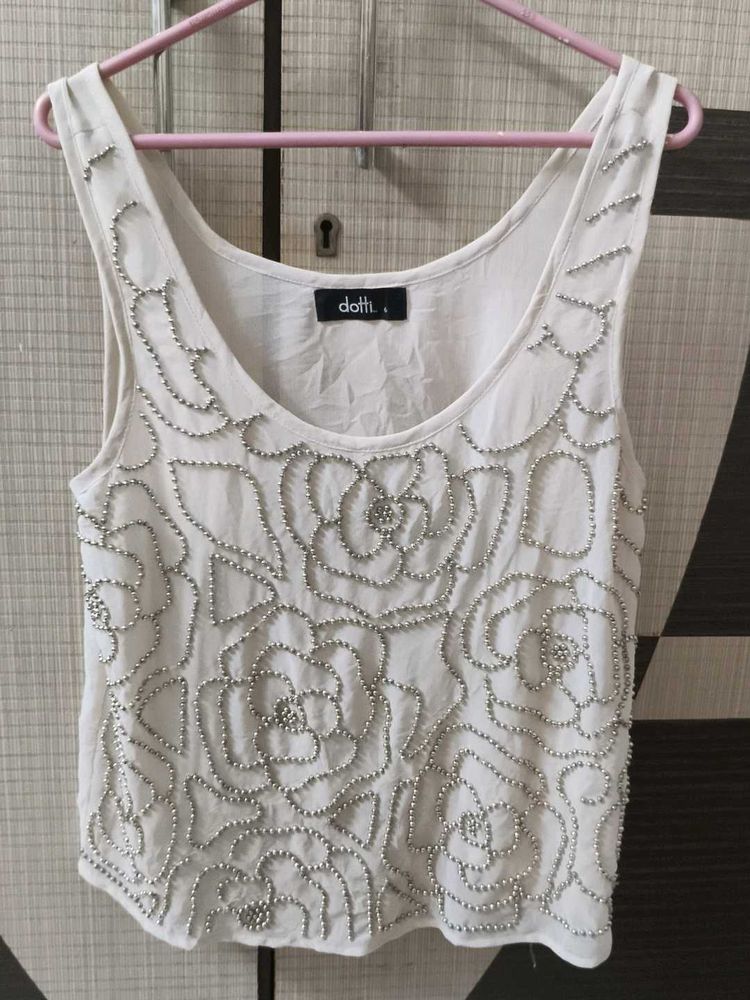 Golden Beads Peach Top