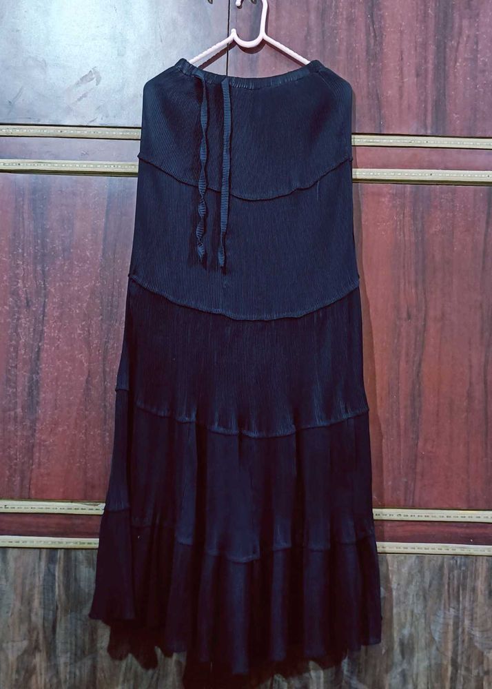 Tiered Black Ethnic Skirt