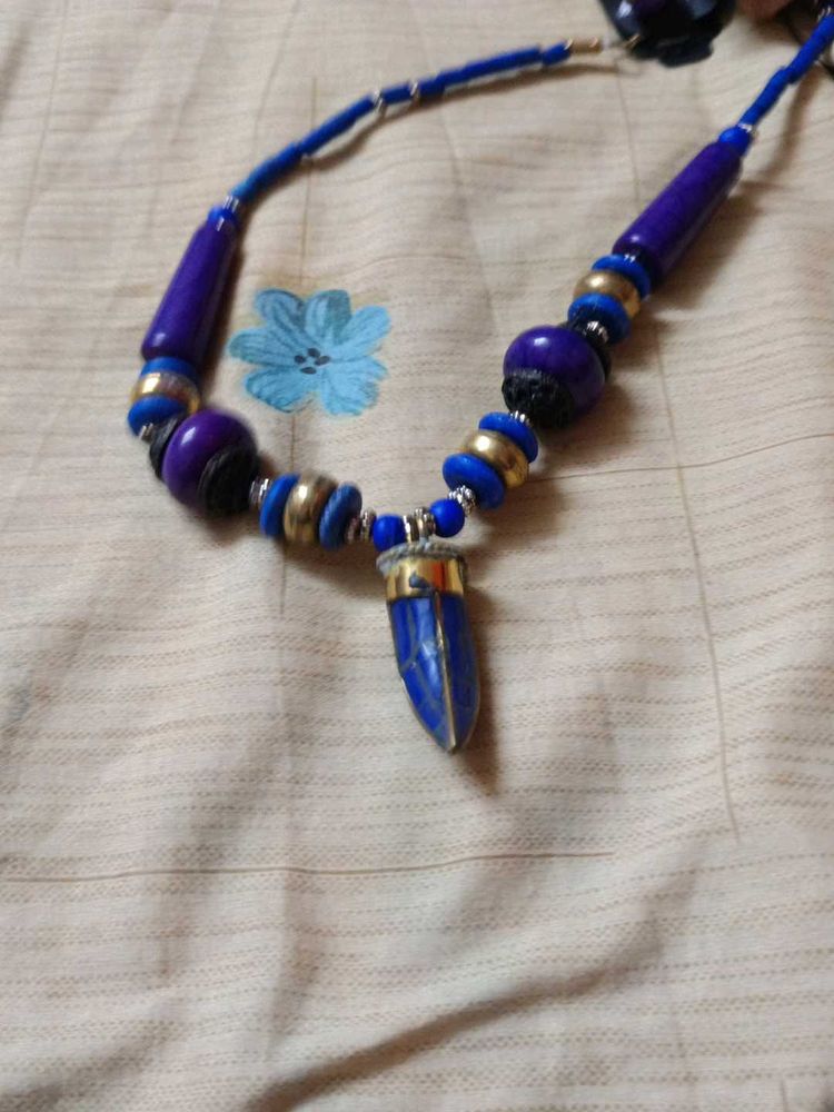 Bohemian Blue Beaded Necklace