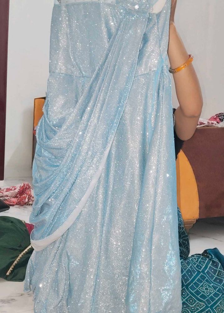 Sparkling Blue Saree