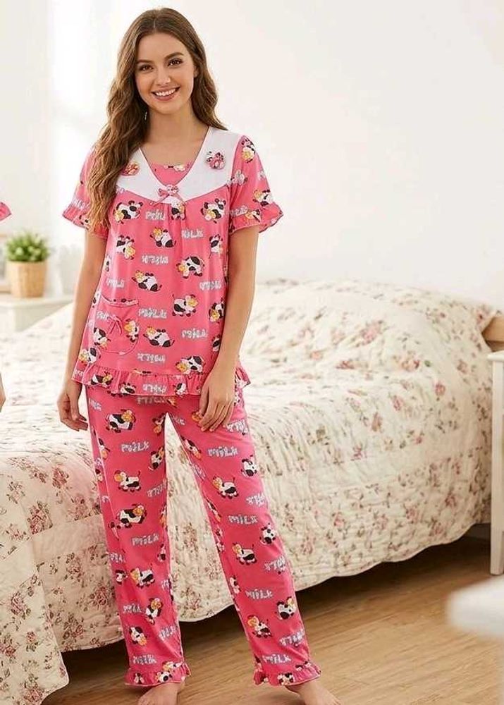 Cute Cow Print Pajama Set