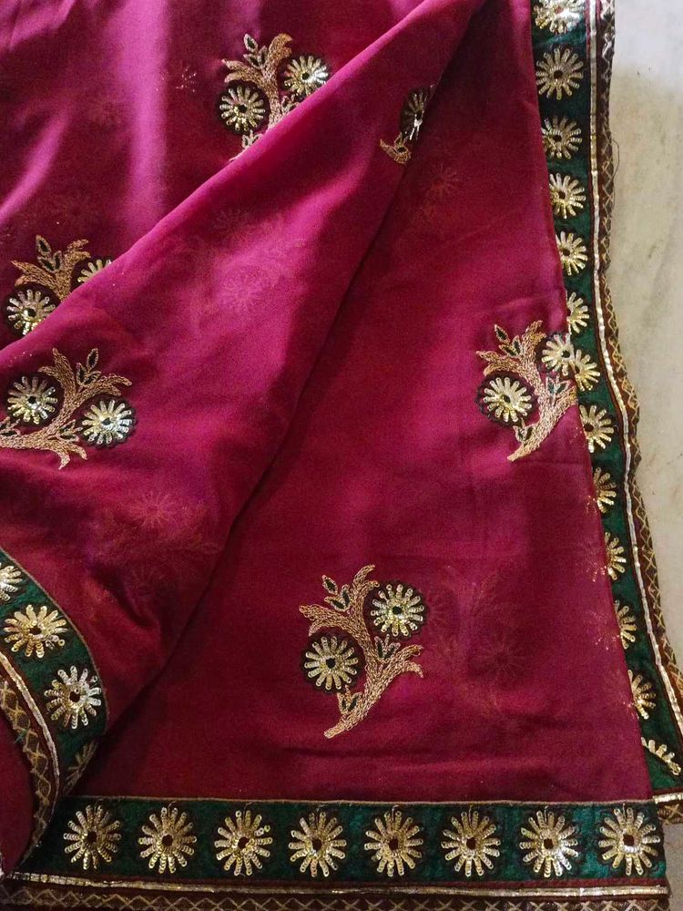Lahenga style Elegant Embroidered Saree
