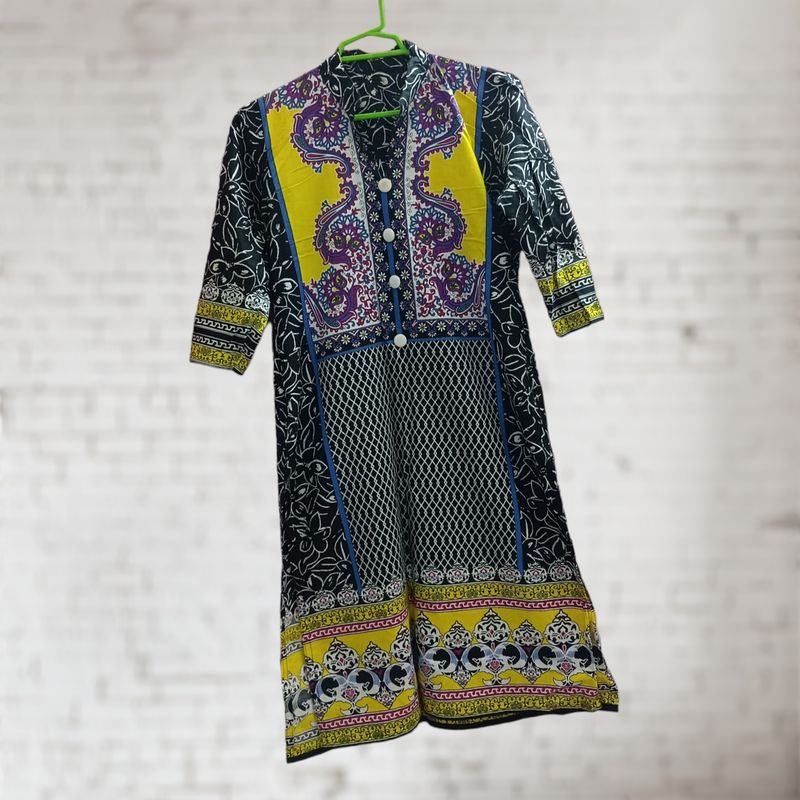 Black Pure Cotton Kurti.
