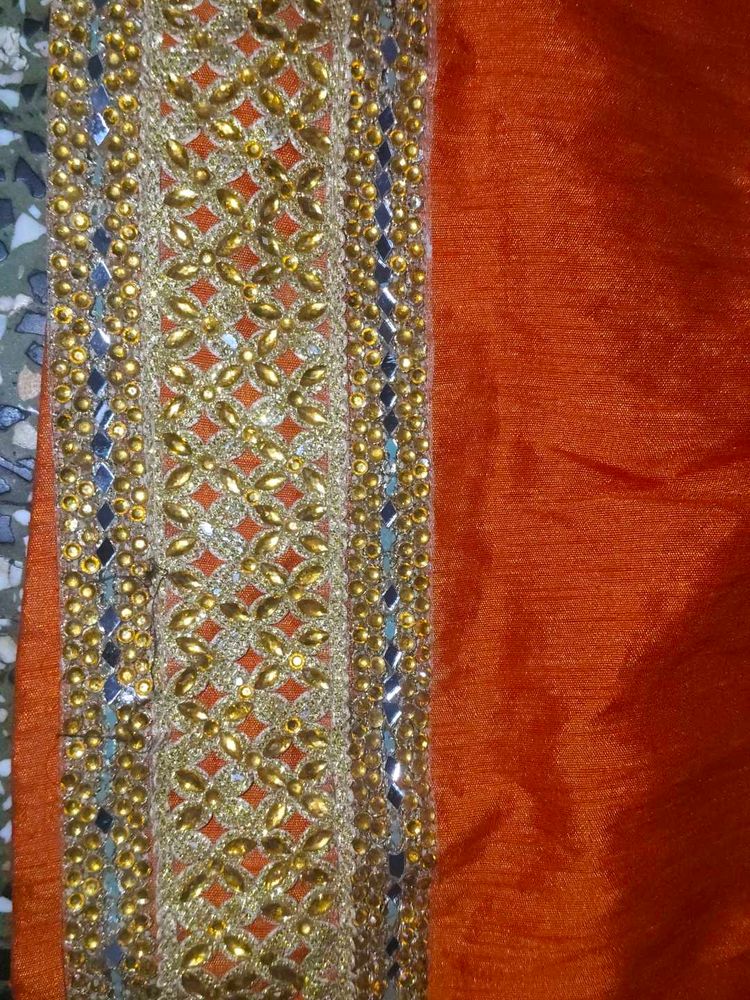Exquisite Embellished Orange kurta