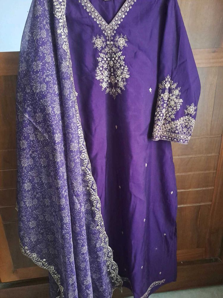 Purple Kurtha Set