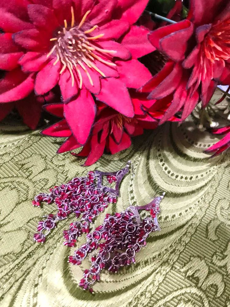 Stunning Beaded Dangle Earrings