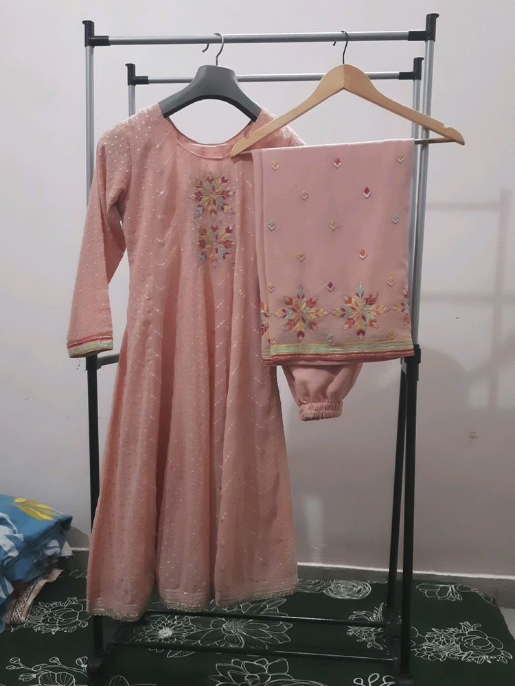 Baby Pink Kurta Palazzo Set