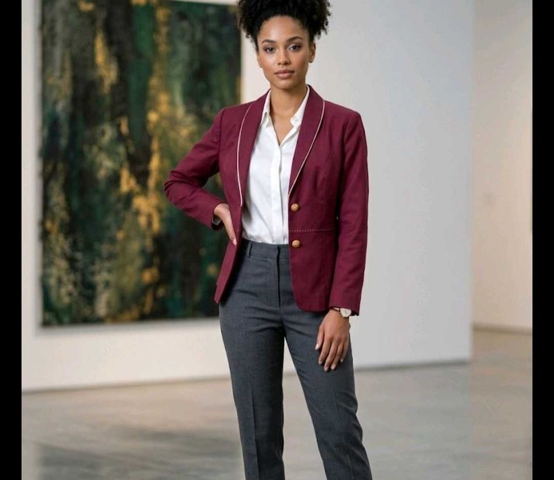 Chic Burgundy Blazer