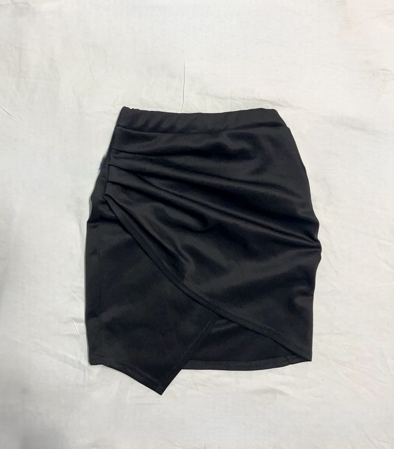 black mini skirt