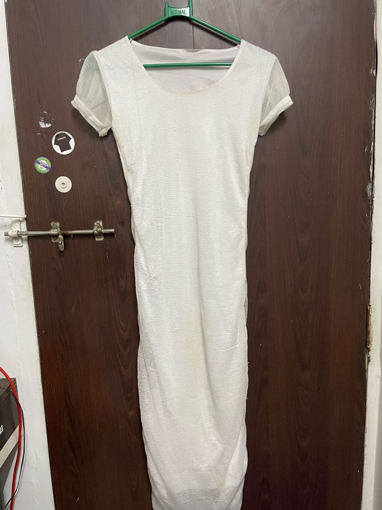 bodycon White Midi Dress