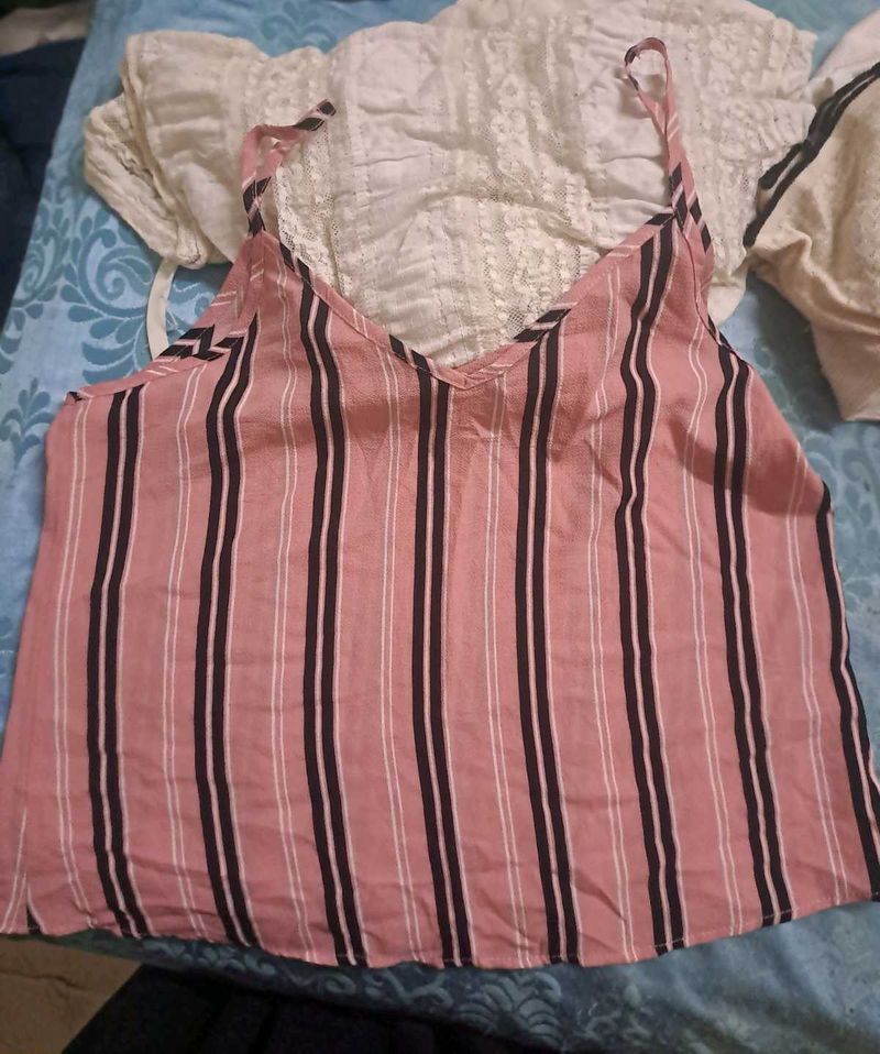 Pink Striped Cami Top