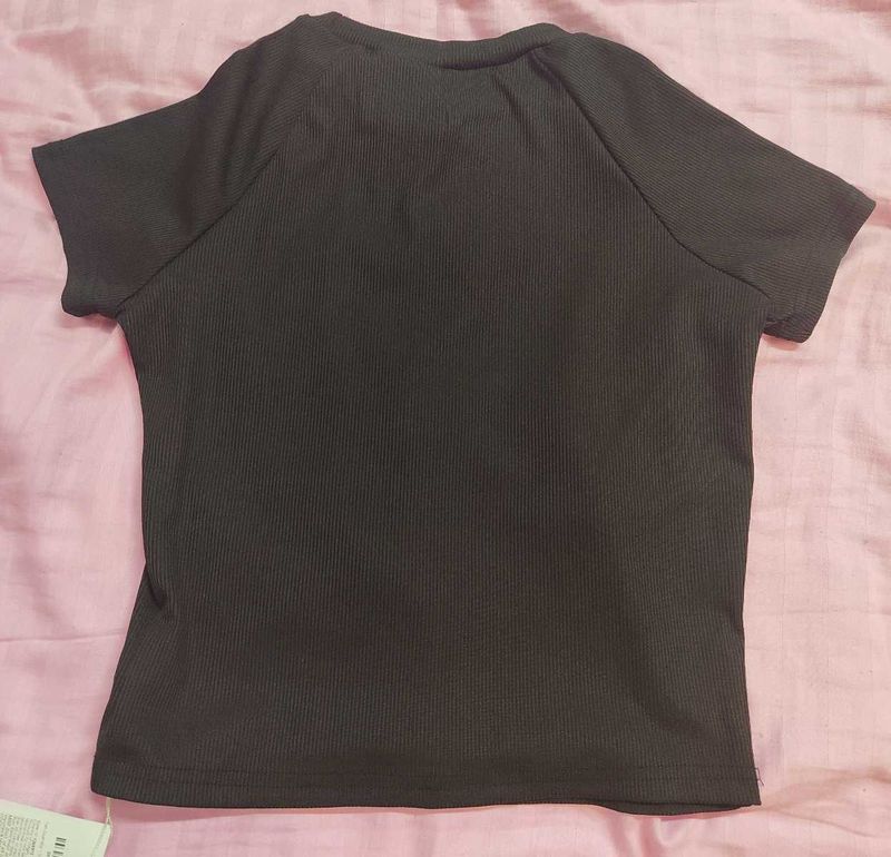 Black ribbed Savana activewear top