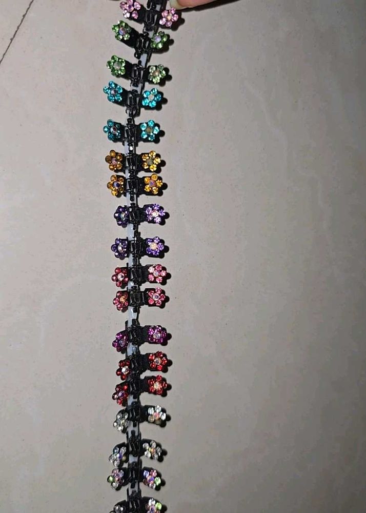 Sparkling Flower Hair Clips Set