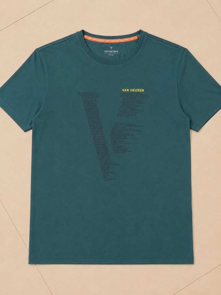 Van Heusen Teal Graphic T-Shirt