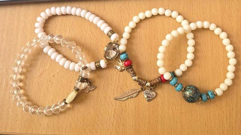 Boho Beaded Bracelet Set of 4