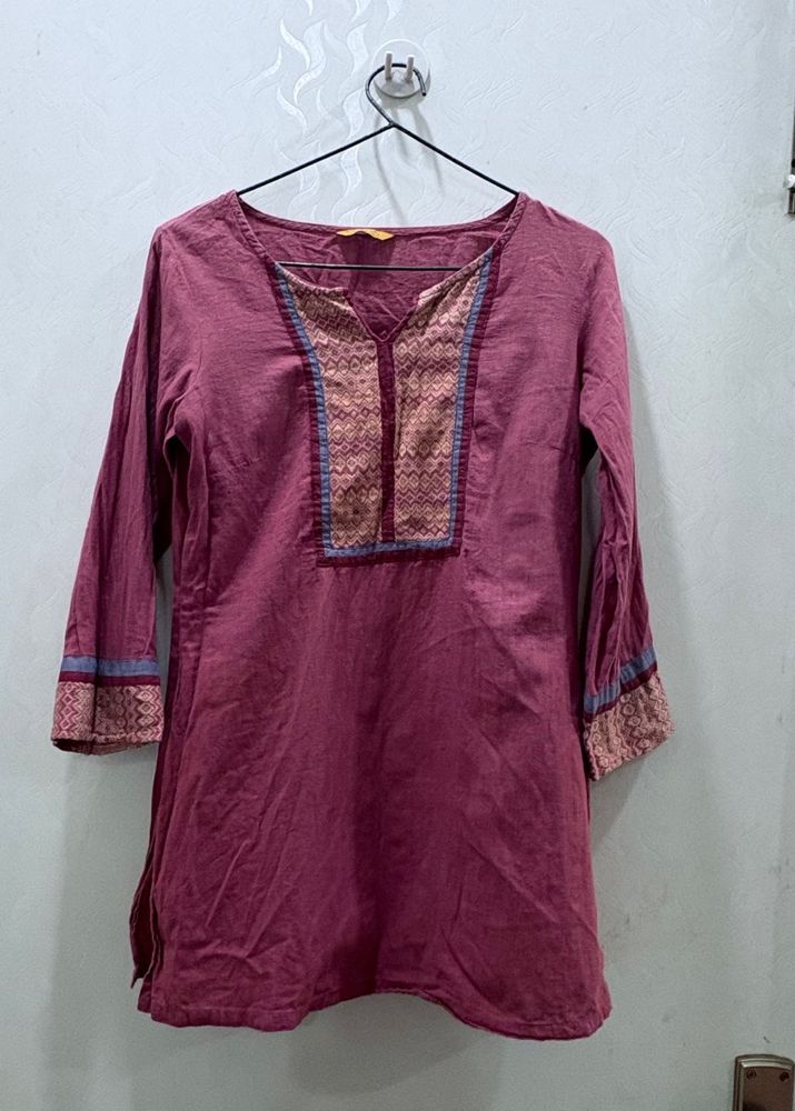 Purple Embroidered Kurta