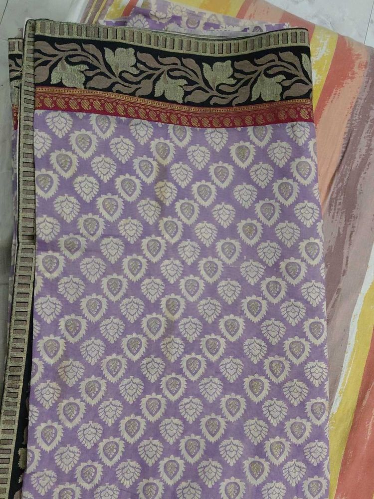 Beautiful Lavender Saree with Intricate Border