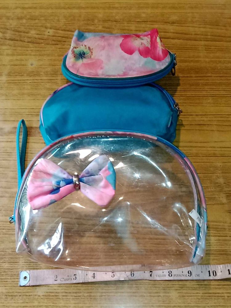 Combo of Pouch Transparent Purse - Set (3 Pcs)