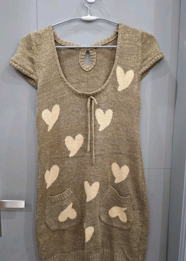 Cozy Knit Heart Dress