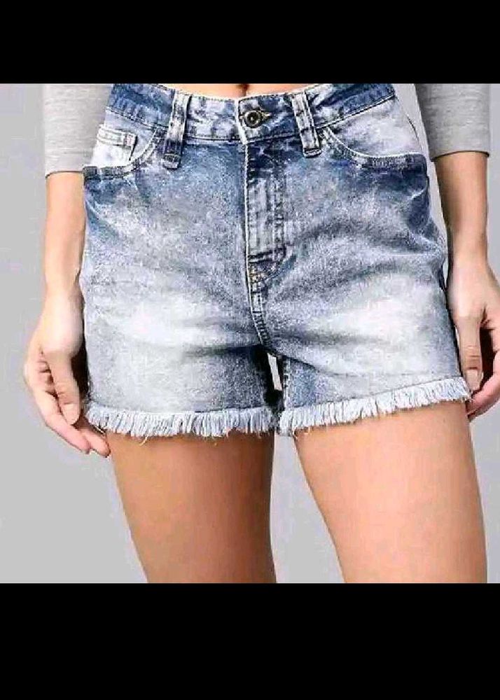 Distressed Denim Shorts