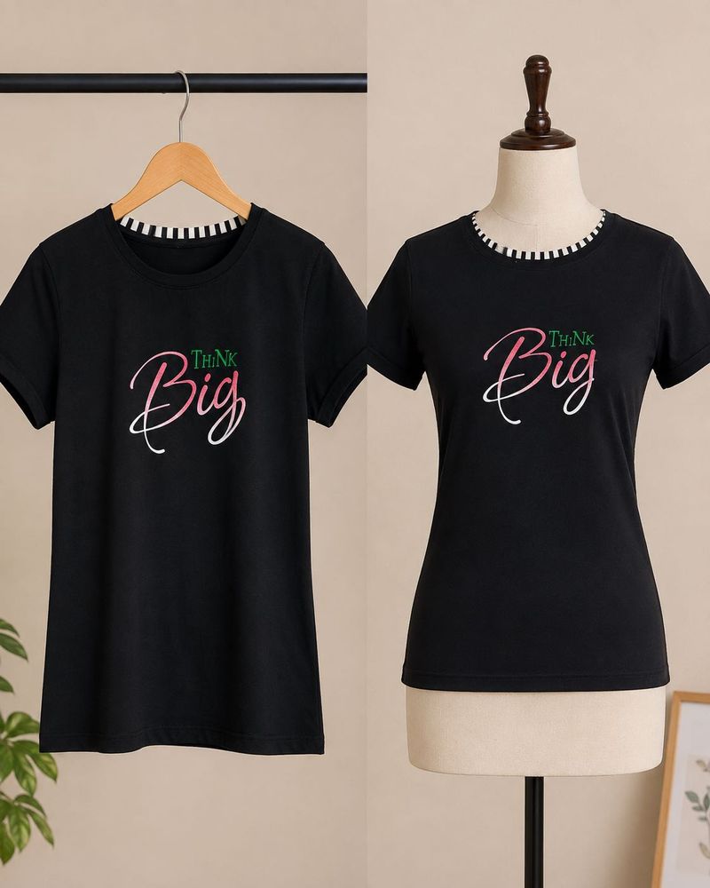 Black "Think Big" Graphic T-Shirt