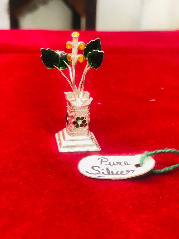 Pure Silver Tulsi And Cow