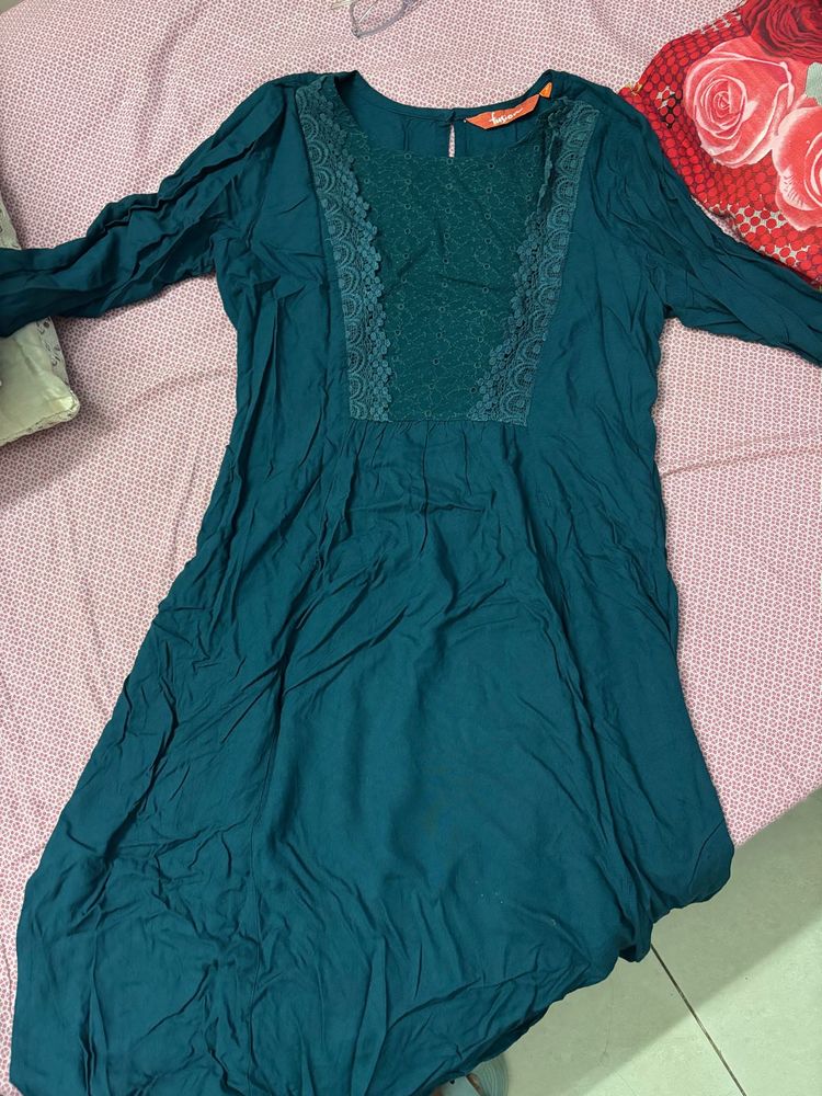 Elegant Teal Tunic Top