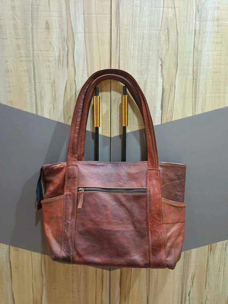 Chic Brown Leather Tote Bag