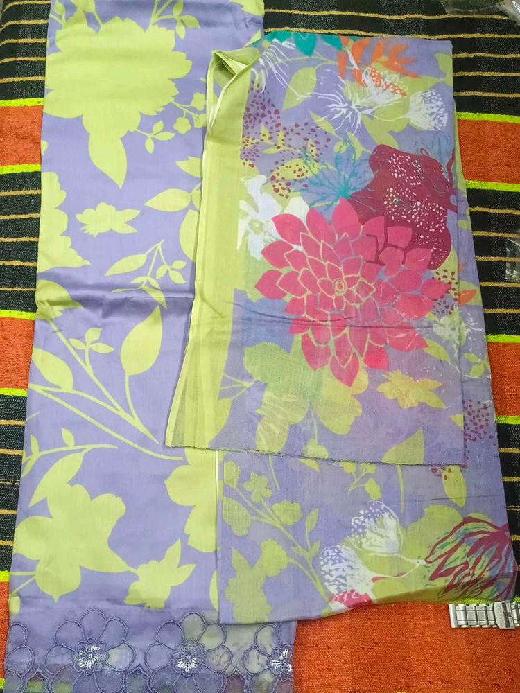 Floral Printed Kurta Set Fabric