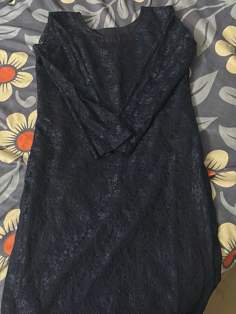 Elegant Navy Lace Kurta