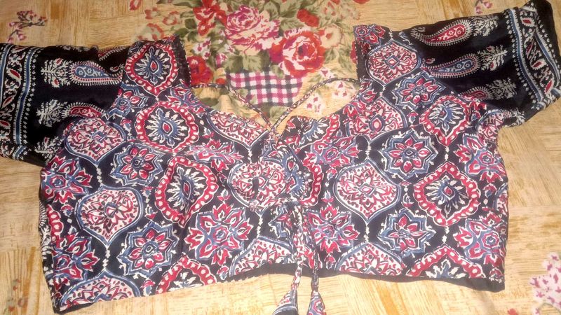 Boho Print satin silk saree